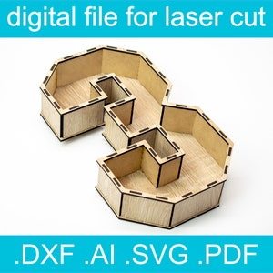 3D Numer 3 SVG • Plik do cięcia laserowego • Pudełko na prezent SVG • Glowforge • Xtool d1 • Lightburn • CNC • Grafika wektorowa