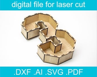 Número 3 3D SVG • Archivo cortado por láser • Caja de regalo SVG • Glowforge • Xtool d1 • Lightburn • CNC • Gráficos vectoriales
