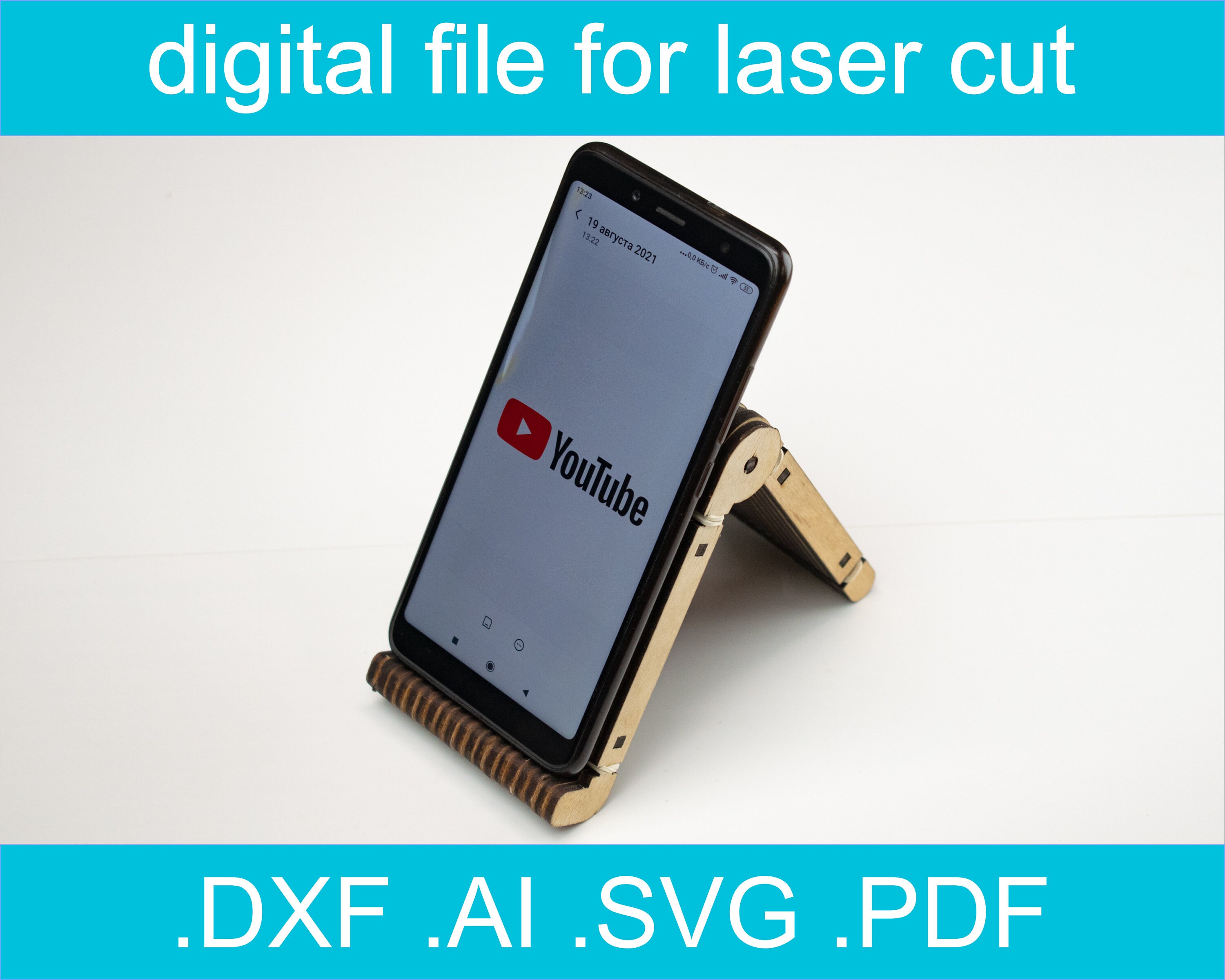 Laser Cut Files Phone Stand SVG Laser Cut Vector for Etsy