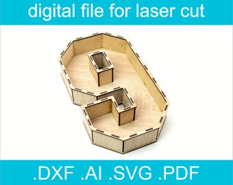 3D Number 9 SVG • Laser Cut File • Gift Box SVG • Glowforge • Xtool d1 • Lightburn • CNC • Vector Graphics