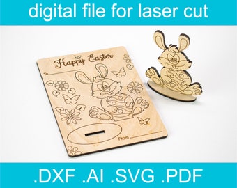 3D Puzzle Easter Card SVG • Laser Cut File • Easter SVG • Easter Decor Svg • Glowforge • Xtool d1 • Lightburn • CNC • Vector Graphics