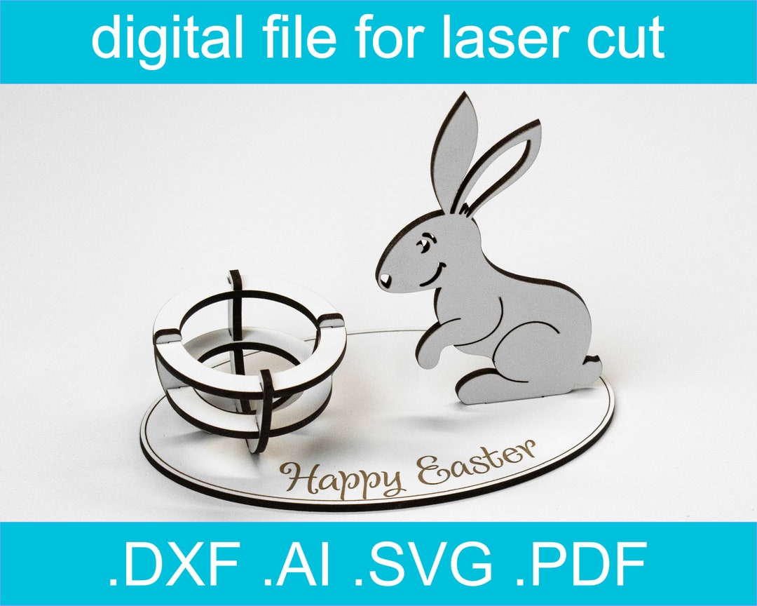 Laser Cut Files Easter SVG Lasercut Vector for Glowforge Easter Bunny ...