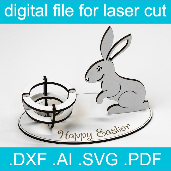 Laser Cut Files Easter SVG  Lasercut Vector For Glowforge  Easter Bunny Easter Egg Decor