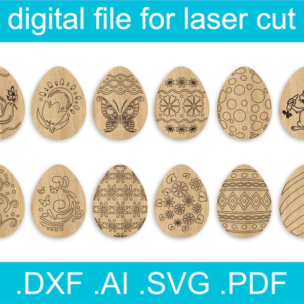 Easter Egg Paint Kit SVG | Laser Cut Files Easter Bunny  | Lasercut Vector For Glowforge Easter Decor | Cnc Files For Wood
