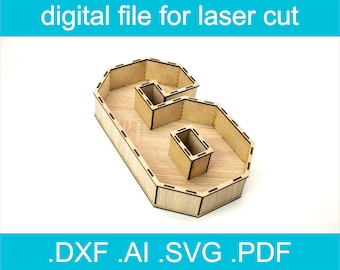 Numero 6 3D SVG • File tagliato al laser • Scatola regalo SVG • Glowforge • Xtool d1 • Lightburn • CNC • Grafica vettoriale