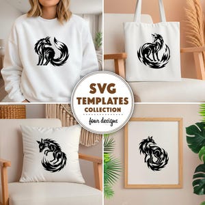 Lobo tribal majestuoso - Paquete SVG, diseños para Cricut y láser, descarga instantánea