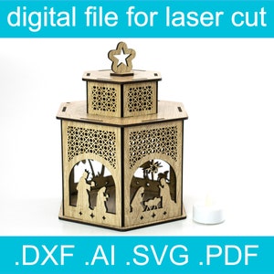 Szopka SVG • Plik do cięcia laserowego • Latarnia szopki SVG • Glowforge • Xtool d1 • Lightburn • CNC • Grafika wektorowa