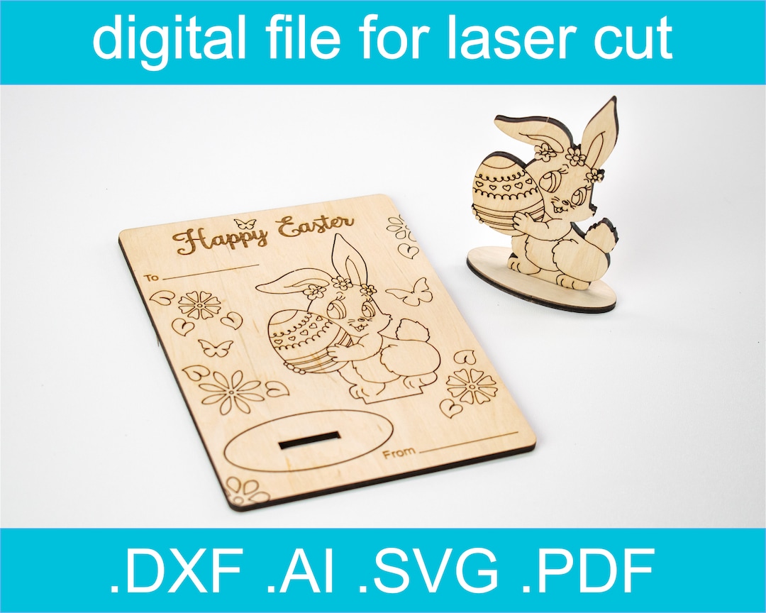 3D Puzzle Easter Card SVG • Laser Cut File • Easter SVG • Easter Decor ...