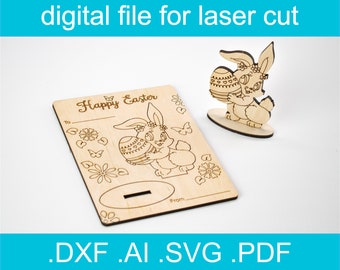 3D Puzzle Easter Card SVG • Laser Cut File • Easter SVG • Easter Decor Svg • Glowforge • Xtool d1 • Lightburn • CNC • Vector Graphics