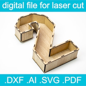 Número 2 3D SVG • Archivo cortado por láser • Caja de regalo SVG • Glowforge • Xtool d1 • Lightburn • CNC • Gráficos vectoriales