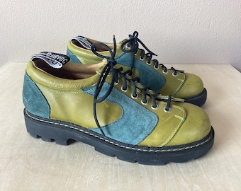 Vintage John Fluevog unisex leren schoenen, zwart, maat US (dames 7, heren 5)