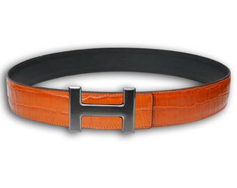 Ledergürtel Wendegürtel für H Schnalle 40mm Gürtel ohne Schliesse Gürtelschnalle