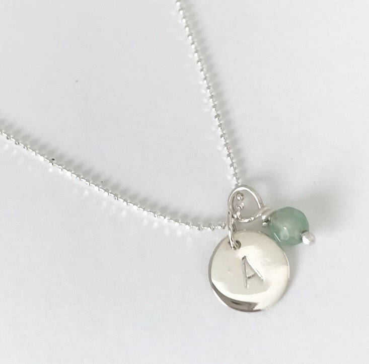 Sterling Silver Personalised Initial Disc Necklace with Etsy