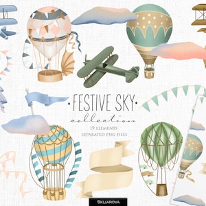 Reizen clipart kinderen luchtvervoer png vintage vliegtuig clipart Aerostat clipart kinderkamer kunst heteluchtballon clipart voor jongens vliegtuig clipart