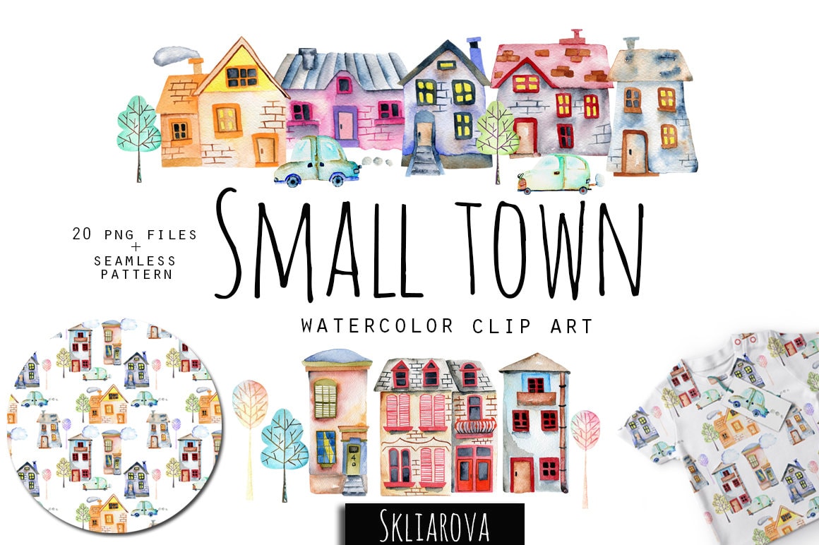 Small Town CLIP ART SET for Personal and Commercial Use main Street, Old  Fashioned, Station Wagon, Storefronts, Shopping, Downtown , Shops (Download  Now) 
