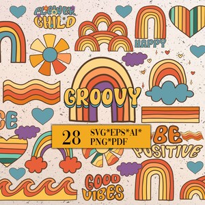 Groovy Svg Hippie Svg Retro Rainbow Svg Retro Svg Boho Rainbow Svg Boho ...