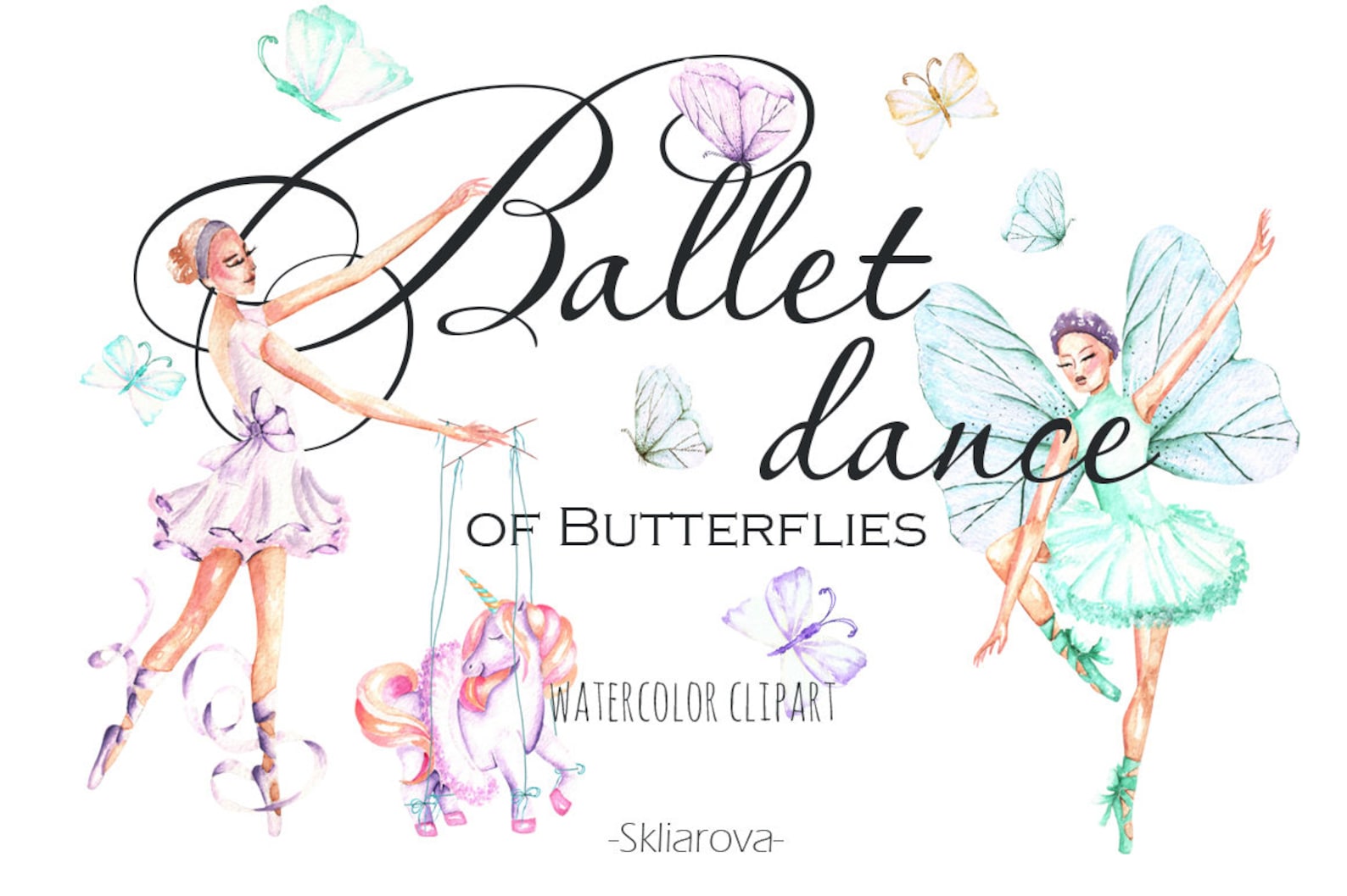 ballet clipart watercolor ballet digital ballet ballerina watercolor unicorn illustration butterfly watercolor ballet pointe sho