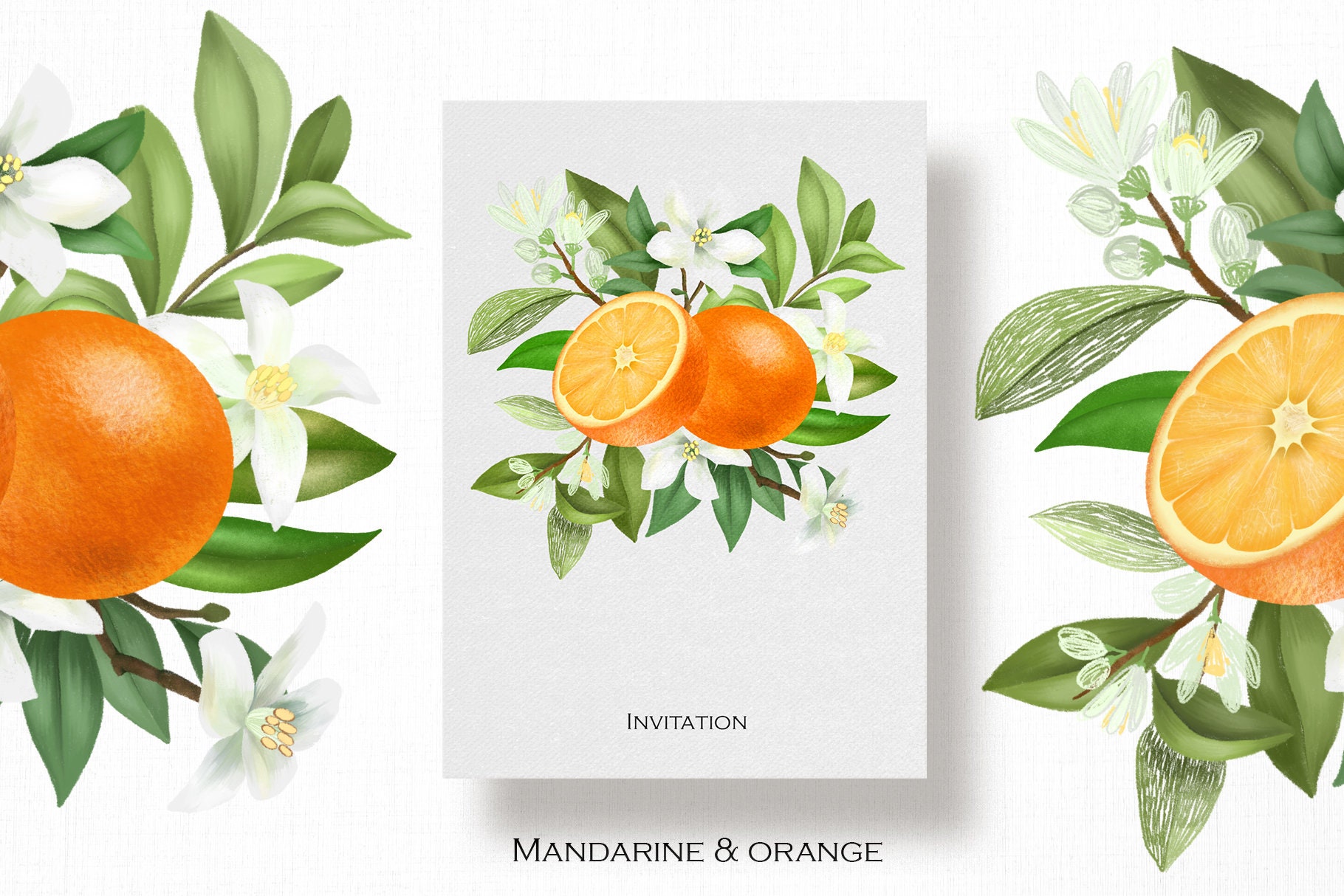 free mandarin orange clipart flower