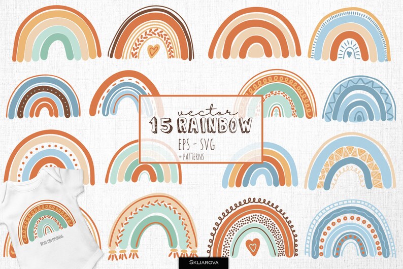 Download Rainbow clipart Boho rainbow svg Baby clipart Rainbow baby ...