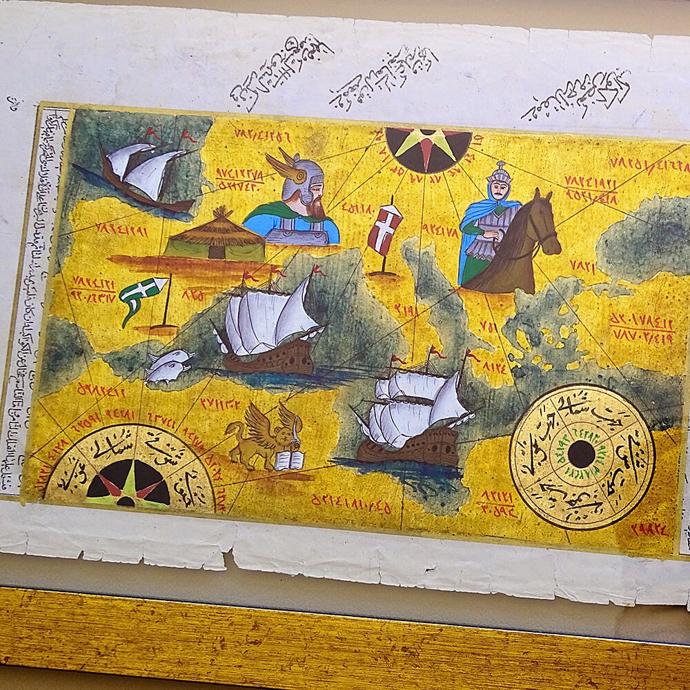 Viking Wall Art GOLD FOIL PAINTING Map of Viking Invasion Etsy