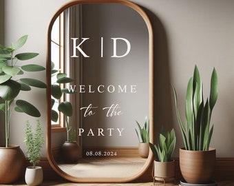 Sticker for welcome sign reception board personalized, wedding engagement welcome sign wedding, wedding decoration, mirror sticker