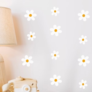 Wall sticker wall sticker for children's room daisies wall decoration set for children's room decoration, wall sticker for children's room daisy decoration image 1