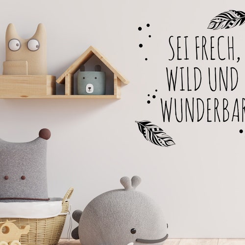 Wall Sticker Children's Room Watercolour Fox With Baby Etsy