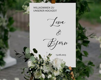 Sticker für Willkommensschild Empfangstafel personalisiert,Wedding Verlobung Willkommensschild Hochzeit, Hochzeitsdeko,Hochzeitsschild IV