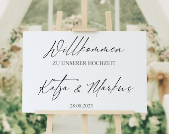 Sticker für Willkommensschild Empfangstafel personalisiert,Wedding Verlobung Willkommensschild Hochzeit, Hochzeitsdeko,Hochzeitsschild Deko