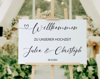 Sticker für Willkommensschild Empfangstafel personalisiert,Wedding Verlobung Willkommensschild Hochzeit, Hochzeitsdeko,Hochzeitsschild Deko