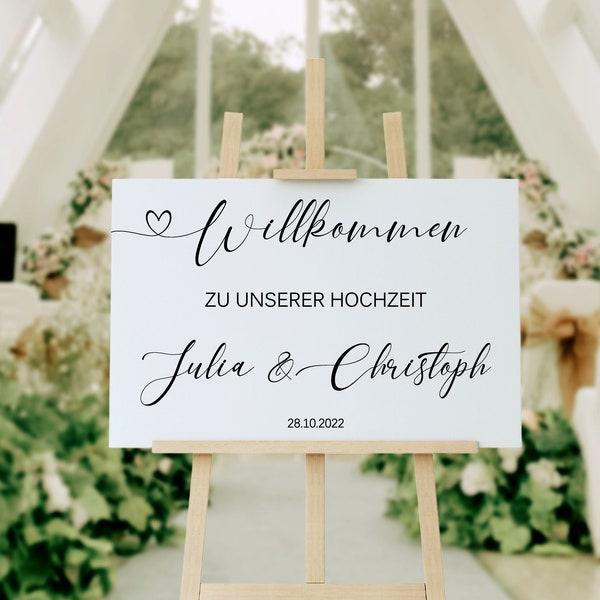 Sticker für Willkommensschild Empfangstafel personalisiert,Wedding Verlobung Willkommensschild Hochzeit, Hochzeitsdeko,Hochzeitsschild Deko