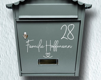 Briefkasten Namensschild " Familie Name mit Hausnummer"  Wandaufkleber Türsticker Haushalt Aufkleber Hausaufkleber Dekoration Wohnung Haus