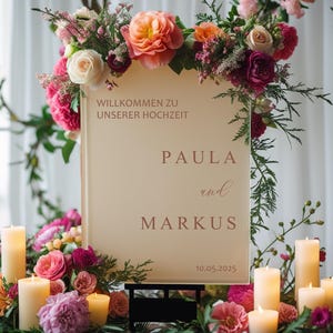 Letrero de bienvenida para boda, con nombres personalizados, para espejo, acrílico y cartón. Adhesivo para espejo de boda, letrero de bienvenida para recepción.