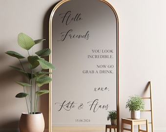 Panneau de bienvenue pour mariage, autocollant pour miroir de mariage, miroir en acrylique, cadeau de mariage