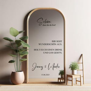Letrero de bienvenida para boda, con nombres personalizados, para espejo, acrílico y cartón. Adhesivo para espejo de boda, letrero de bienvenida para recepción.