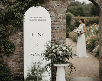 Panneau de bienvenue personnalisé pour miroirs, acrylique, carton - Autocollant pour miroir de mariage - Panneau de bienvenue pour réception