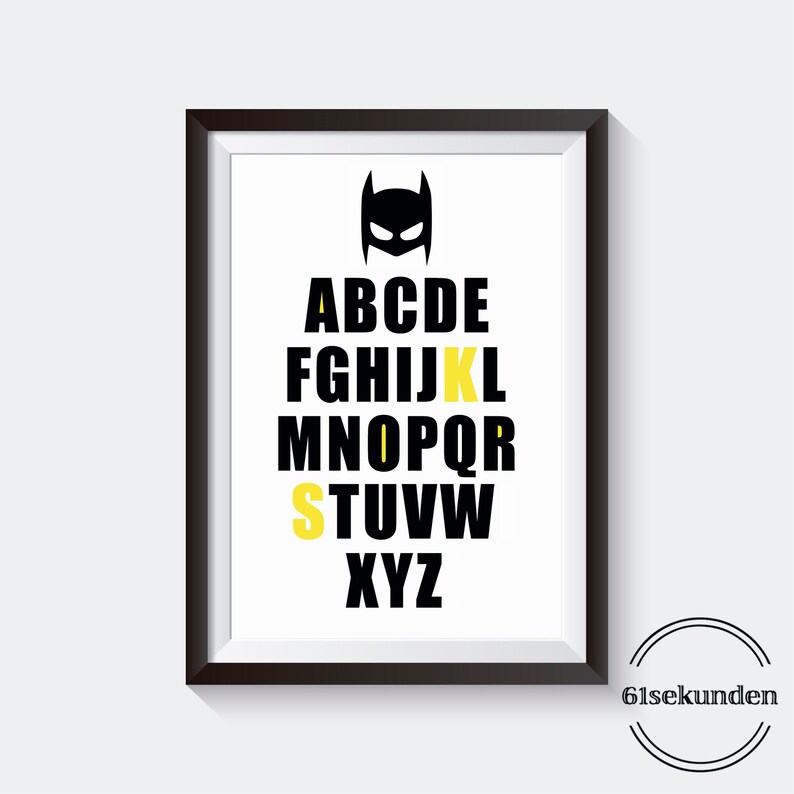 Posters/Pictures for kids room ALPHABET HERO image 2