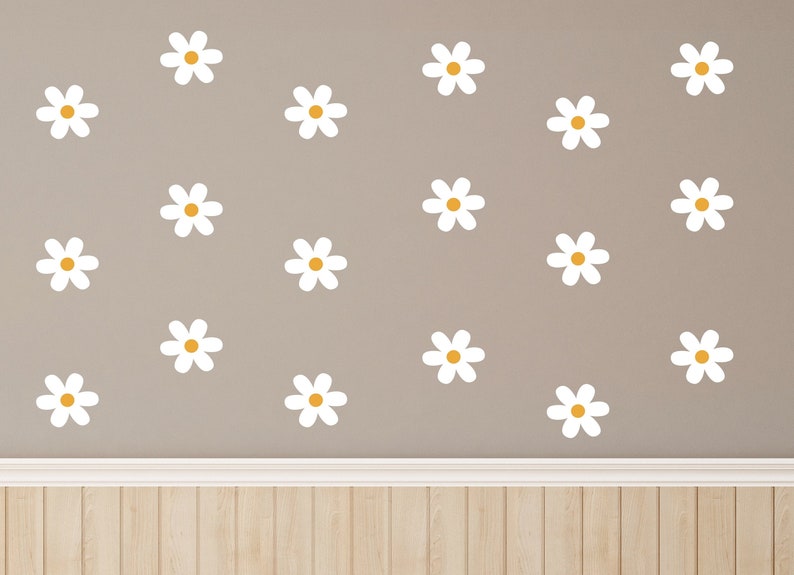 Wall sticker wall sticker for children's room daisies wall decoration set for children's room decoration, wall sticker for children's room daisy decoration image 5