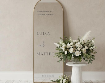 Panneau de bienvenue pour mariage, autocollant pour miroir de mariage, miroir en acrylique, cadeau de mariage