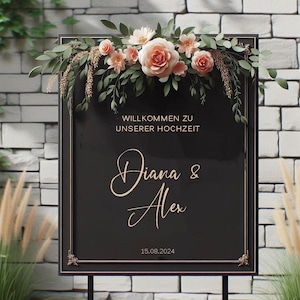 Letrero de bienvenida para boda, con nombres personalizados, para espejo, acrílico y cartón. Adhesivo para espejo de boda, letrero de bienvenida para recepción.