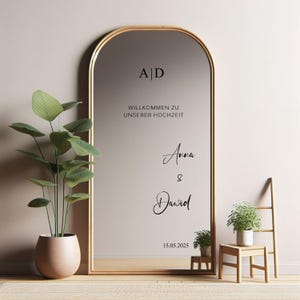 Letrero de bienvenida para boda, con nombres personalizados, para espejo, acrílico y cartón. Adhesivo para espejo de boda, letrero de bienvenida para recepción.