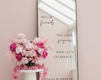 Autocollants pour miroirs de mariage, décoration de panneau de mariage, autocollants personnalisés pour miroirs de mariage, panneau de réception de mariage, décoration de fiançailles