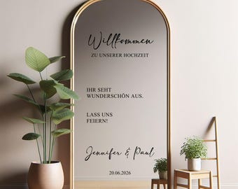 Wedding mirror stickers, wedding sign decoration, personalized wedding mirror stickers, wedding reception sign, engagement decoration