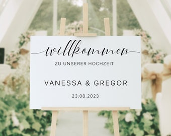 Sticker für Willkommensschild Empfangstafel personalisiert,Wedding Verlobung Willkommensschild Hochzeit, Hochzeitsdeko,Hochzeitsschild Deko