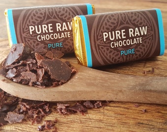 Pack of 10 - Pure Raw Chocolate - Pure,Artisan Chocolate,gluten free Vegan snacks,Organic ,Healthy snacks,cacao love, Christmas Stocking