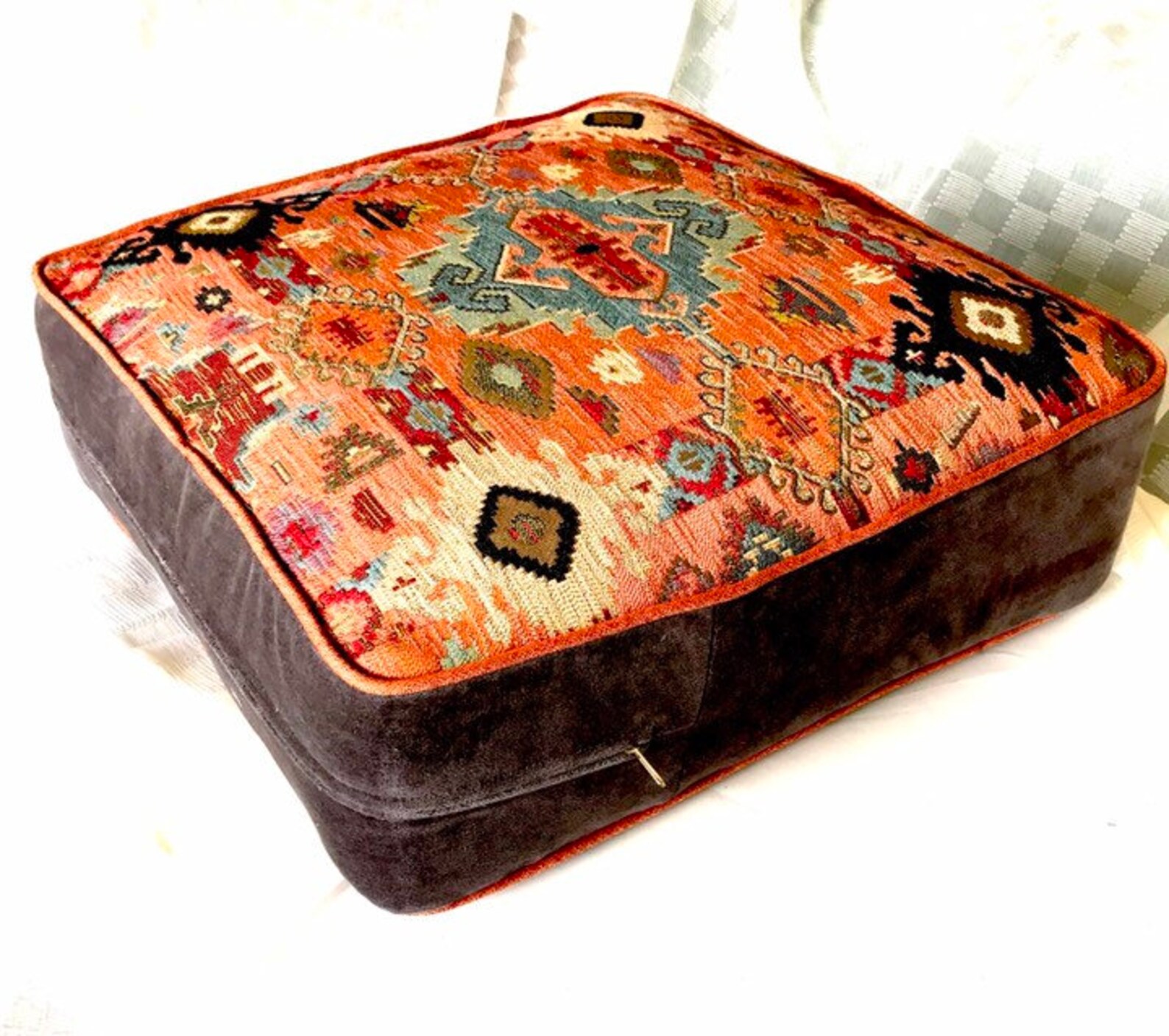 Custom Box Cushion Cover, Zippered Cushion Cover, Window Seat Cover Etsy