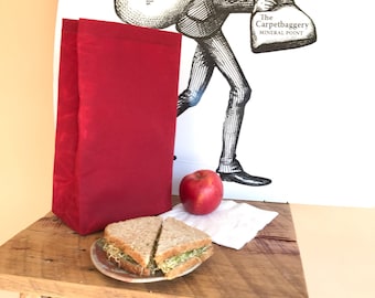 Reusable lunch bag, waxed canvas, eco- friendly