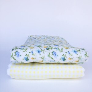 Flannel Cloth Diaper Burp Cloth - Flowers and Gingham - Set of 2 - Baby Girl