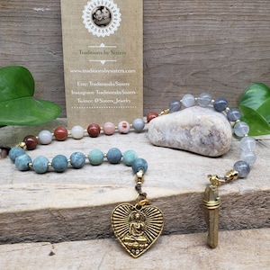 Prayer Beads, Buddha Mala, Witchs Ladder, Crystal Point