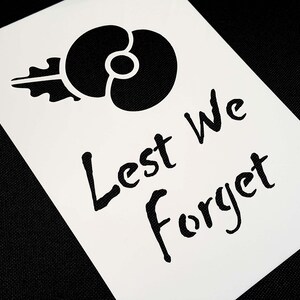 LEST WE FORGET Phrase Soldiers Troop Airbrush Stencil War Remembrance Occasion LEST WE FORGET Phrase Soldiers Troop Airbrush Stencil War Remembrance Occasion